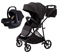 Прогулочная коляска Peppy Amici с автокреслом Rise Black Black рама Black