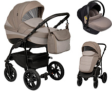 Детская коляска Indigo Indigo New 3 в 1 с автокреслом Avionaut Cosmo Beige In05 коричневый