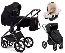 Детская коляска Peppy Monaco Thermo 3 в 1 с автокреслом Rise Milk Black