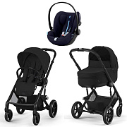 Коляска Cybex Balios S Lux BLK 2025 Cloud G i-Size Ocean Blue Plus 3 в 1 Moon Black