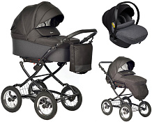 Детская коляска Indigo Barbara 21 Classic 3 в 1 с автокреслом Avionaut Cosmo Grey Ba06 черный