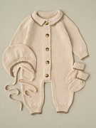 Комбинезон с воротником, носочки, чепчик для мальчика Little Star 0952-3 (ЧЗ-мз) светло-бежевый/бежевый лайт 62