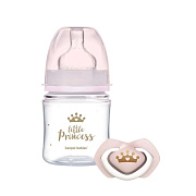Набор Canpol babies Бутылочка для кормления 120мл + силиконовая пустышка 0-6 мес 0311rus розовый