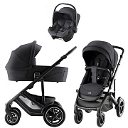 Детская коляска 3 в 1 Britax Roemer Smile 5Z Style и автокресло Baby-Safe Core Midnight Grey Carbon Black