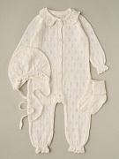 Набор одежды для девочки Little Star (вязаный хлопок) 3 пр. 80377 (ЧЗ-мз) крем 56