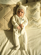 Комбинезон Little Star Мишка с капюшоном футер с начесом 30321 (ЧЗ-мз) крем 56