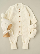 Комбинезон, шапочка гномик, носки Little Star Pom Pom 0086 (ЧЗ-нк) кремовый 56