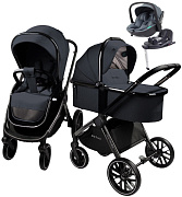 Детская коляска AmaroBaby Motus V2 4 в 1 с автокреслом Rant Miro Graphite и базой серый