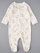 Комбинезон на кнопках Little Star Лошадки с цветочками 30032 (ЧЗ-мз) крем 74