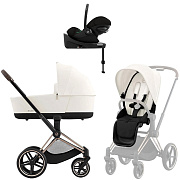 Коляска Cybex Priam IV Rosegold complete Cloud G3 Magic Black Base G3 4 в 1 Off White