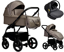 Детская коляска Indigo Impulse Eco 3 в 1 с автокреслом Avionaut Cosmo Grey Ie05 т.бежевая кожа/т.бежевый