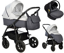 Детская коляска Indigo Charlotte Sity 3 в 1 с автокреслом Avionaut Cosmo Grey Cs 05 т.серый+св.серый
