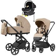 Коляска Carrello Alfa CRL-6522 2025 Nova DK791 Grey Line с базой Isofix 3 в 1 Natural Beige