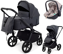 Детская коляска Rant Flex Forma 3 в 1 RA124 с автокреслом Miro Beige Graphite графит