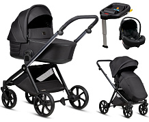 Детская коляска Tutis Mio 3 Plus Black Edition New 4 в 1 с автокреслом Elo Lux EduSky Black и базой 1622060 Obsidian