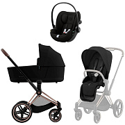 Коляска Cybex Priam IV Rosegold complete Cloud G3 Magic Black 3 в 1 Sepia Black