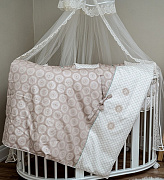 Комплект в кроватку Lappetti Ривьера для овальной и прямоугольной кроватки 6 предметов бежевый