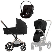 Коляска Cybex Priam IV Rosegold complete и автокресло Cloud G i-Size Magic Black 3 в 1 Sepia Black