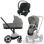 Коляска 3 в 1 Cybex Priam IV Chrome Brown complete и автокресло Aton B2 i-Size Volcano Black Mirage Grey