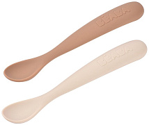 Набор Beaba из двух силиконовых ложек, для кормления, с боксом для хранения, 4 м+ 913599 Clay/Praline