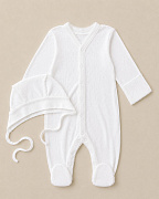 Комбинезон и чепчик Little Star Ажур 325016 (ЧЗ-мз) белый 62