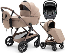 Коляска Agex Prima Pro 3 в 1 с автокреслом i-Safe S Grey APD221 Dune бежевый