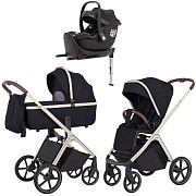 Коляска Carrello Vector CRL-6550 Ammonite AY329 Pro Absolute Black с базой Isofix 3 в 1 Pearl Black