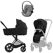 Коляска Cybex Priam IV Matt Black complete Cloud G3 Stone Grey Plus 3 в 1 Sepia Black