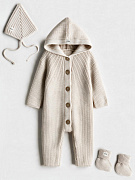 Комплект Mimibaby 3в1 с капюшоном (меринос) молочный 56
