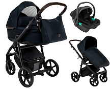 Детская коляска Roan Esso 2025 3 в 1 с автокреслом Pituso Santiso Pro Black ESS111/1 Caviar/Black