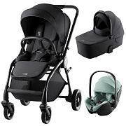 Коляска 3 в 1 Britax Roemer RIO Style и автокресло Baby-Safe PRO Jade Green Carbon Black