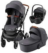 Коляска 3 в 1 Britax Roemer Smile 5Z и автокресло Baby-Safe PRO Style Carbon Black Midnight Grey