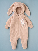 Комбинезон Little Star Лапочка Дочка вязаный на молнии утепленный 1725 (ЧЗ-мз) пудровый 62