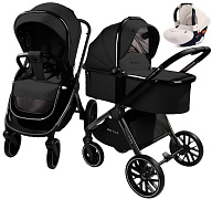 Детская коляска AmaroBaby Motus V2 3 в 1 с автокреслом Rant Cruise Beige черный