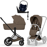 Коляска Cybex Priam V Matt Black Style Cloud T Rebellious Luxury Denim Blue Base T 4 в 1 Coconut Brown
