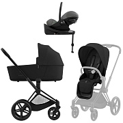Коляска Cybex Priam IV Matt Black complete Cloud G Lava Grey Base G3 4 в 1 Sepia Black