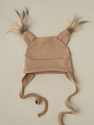 Шапочка-котелок с завязками Little Star Рысенок 84010 (ЧЗ-мз) бежевый 38