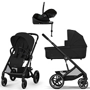 Коляска Cybex Balios S Lux BLK complete Cloud G Moon Black Plus Base G 4 в 1 Moon Black с дождевиками
