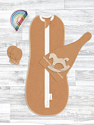 Комплект для новорождённого Mjolk Карамельный пеленальный кокон, шапочка, антицарапки 56