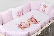 Комплект в кроватку Lappetti Балерина для овальной кроватки 6 предметов розовый