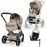 Коляска Cybex Balios S Lux Fold Cot TPE Cloud T Jeremy Scott Wings Base T 4 в 1 Almond Beige с дождевиками