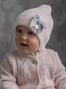 Шапочка НаследникЪ Выжанова с бантиком на завязках НВ1035 розовый 38