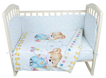 Комплект в детскую кроватку Alis Медвежонок с уточкой 6 предметов
