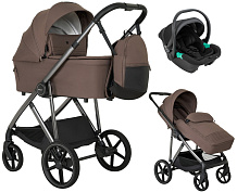 Детская коляска Pituso Mobi 3 в 1 с автокреслом Santiso Pro Black MB/07/Espresso