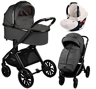 Детская коляска AmaroBaby Motus Premium Ecco 3 в 1 с автокреслом Rant Cruise Beige серый