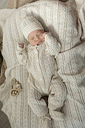 Комплект НаследникЪ Выжанова Оригами комбинезон и шапка НВ-МТ-066 ЧЗ натуральный