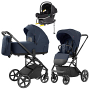 Коляска Carrello Alfa CRL-6522 2025 Nova DK791 Grey Line с базой Isofix 3 в 1 Denim Blue