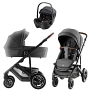 Коляска 3 в 1 Britax Roemer Smile 5Z Style и автокресло Baby-Safe PRO Style Carbon Black Mineral Grey