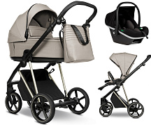 Детская коляска Roan Sol Vintage Luxury 2.0 3 в 1 с автокреслом Tutis Elo Black VIN 06/HZ Hazel/Champagne/руч.Black