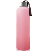 Стеклянная бутылочка Everyday Baby для воды с защитным силиконовым покрытием 400 мл. розовый